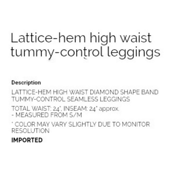 NWT SOFT MAGENTA TUMMY CONTROL LATTICE HEM LEGNGS - Picture 5 of 5